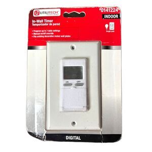Utilitech - In-Wall 7 Day Indoor Digital Timer - #0141224 - On / Off - NEW NIB